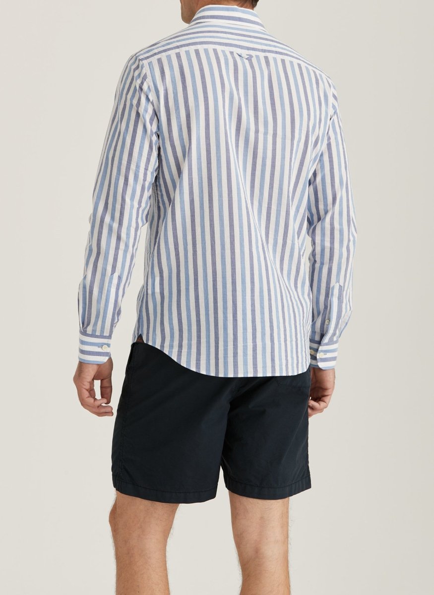 Morris Stockholm Summer Stripe Shirt - Classic Fit 57 Blue - Mandy