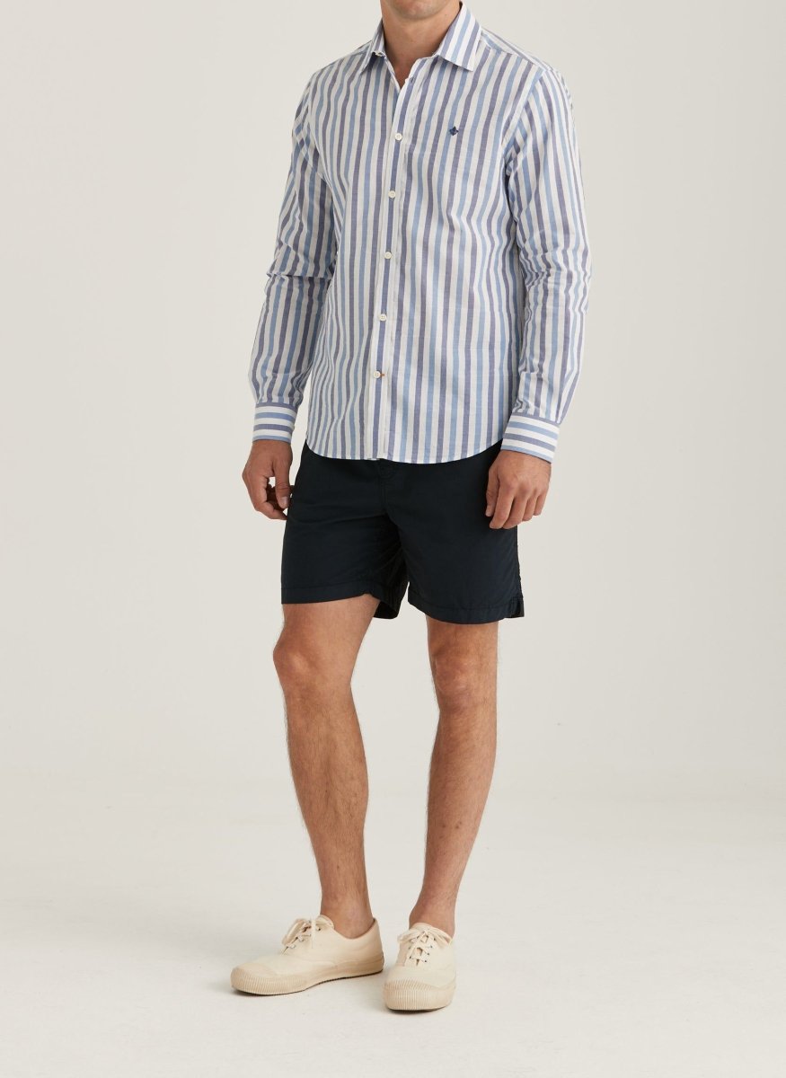 Morris Stockholm Summer Stripe Shirt - Classic Fit 57 Blue - Mandy