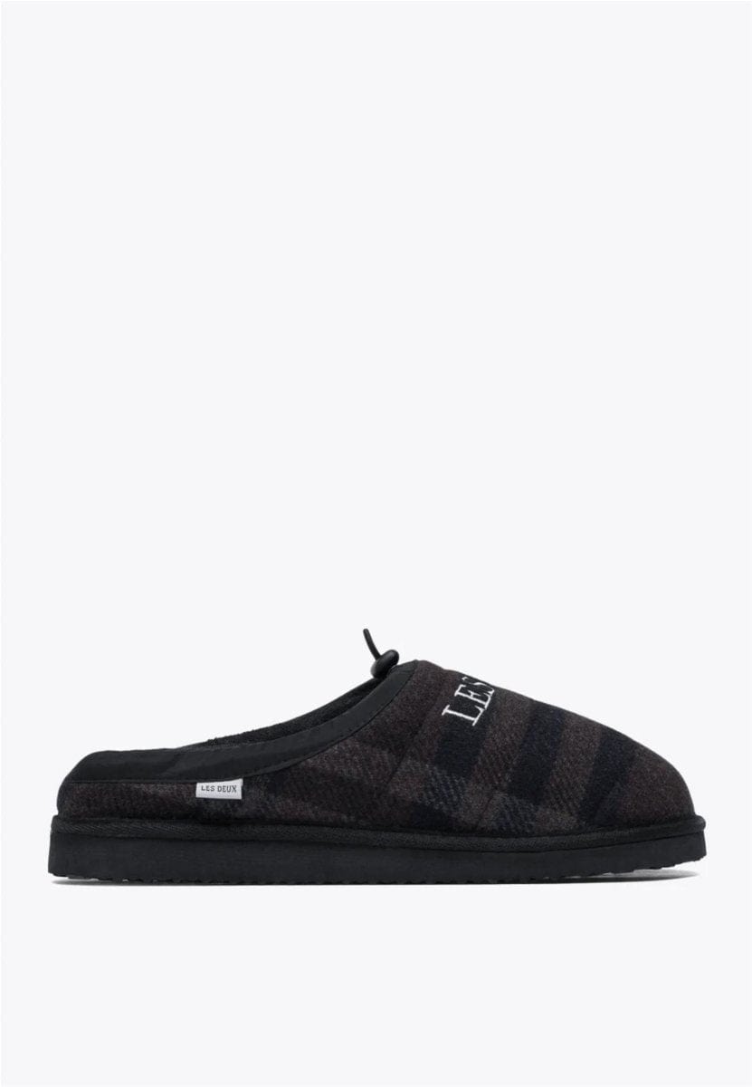 Les Deux Trey wool check slipper tøffel - Mandy