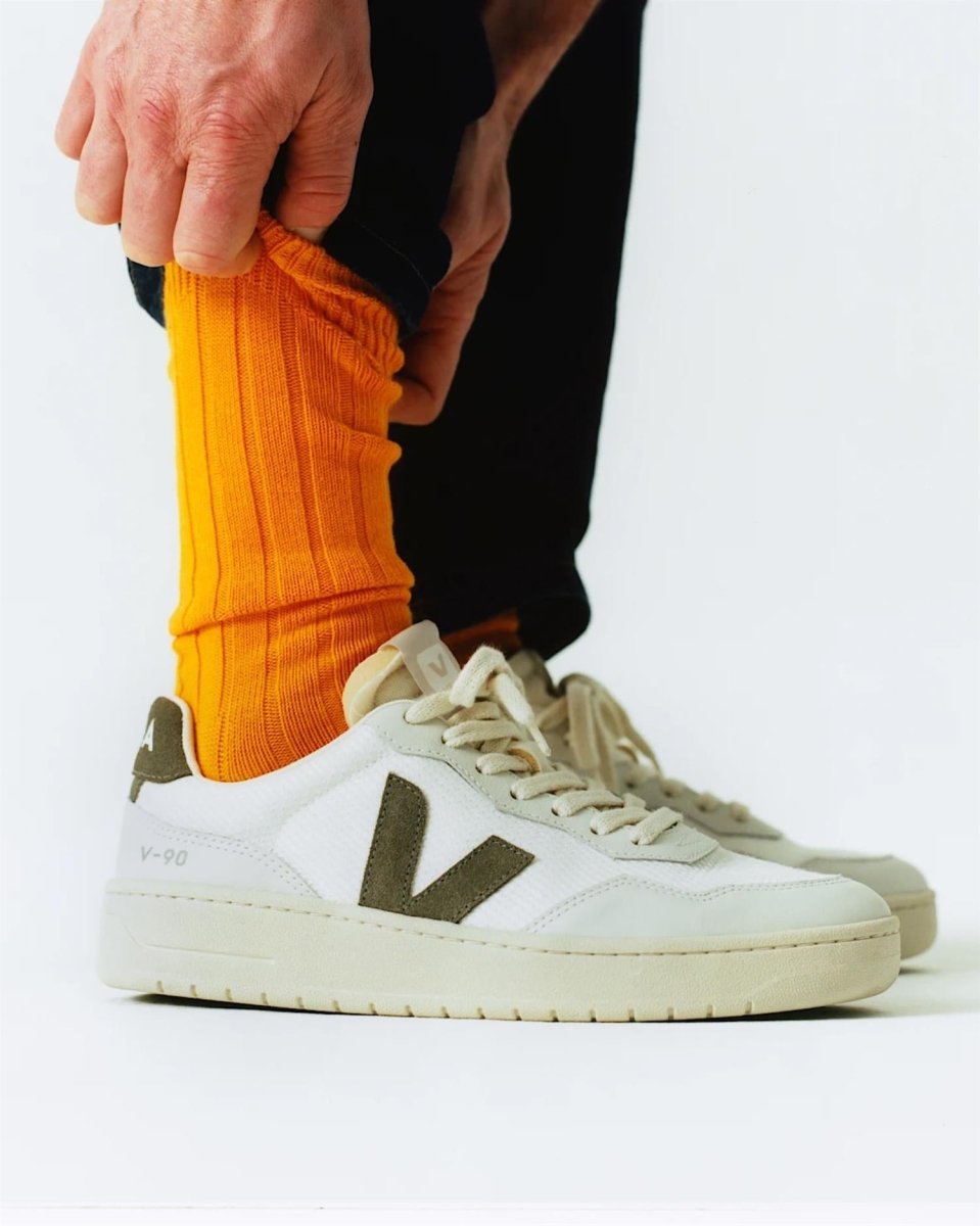 Veja V - 90 B - Mesh White Khaki - Mandy