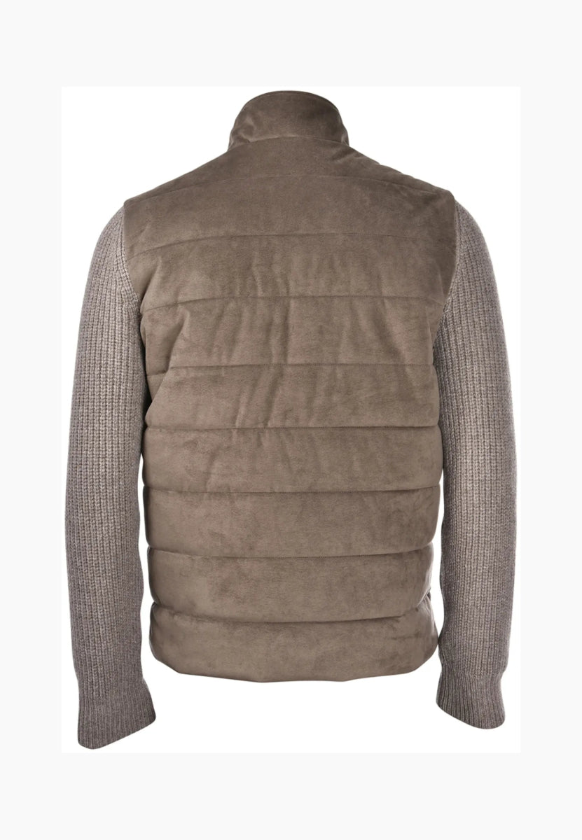 Gran Sasso Wool and Flannel Half - Fisherman's Rib Jacket - Mandy