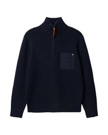 Blue de Gênes BGfraser Zip Knit – Dark Navy
