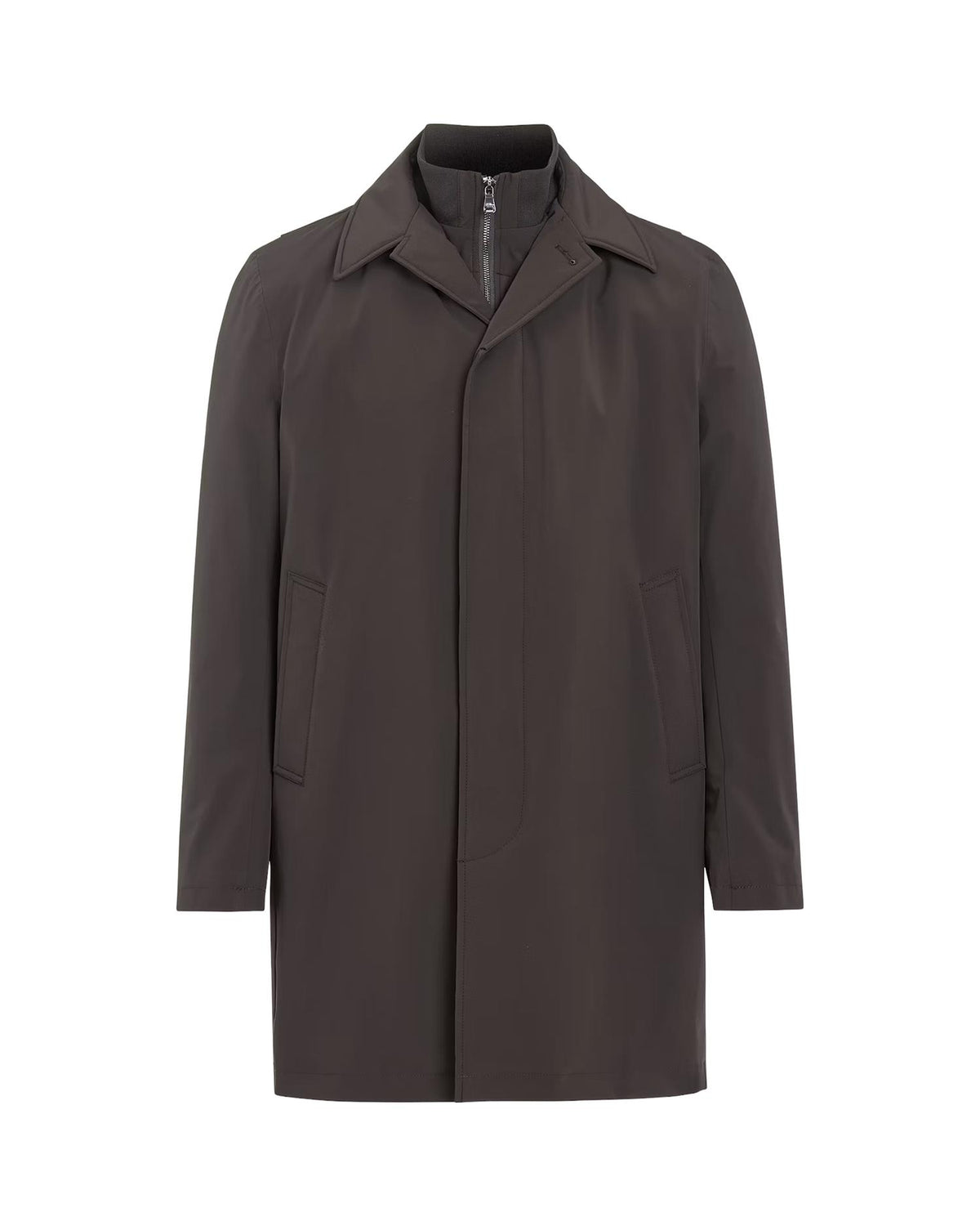 Zipped Padded Car Coat – Terra Brown