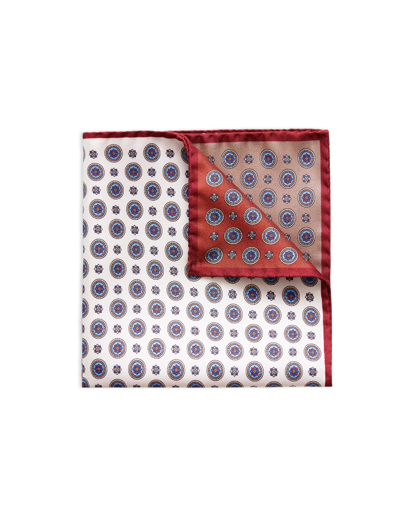 Brown Silk Pocket Square – Four Squares