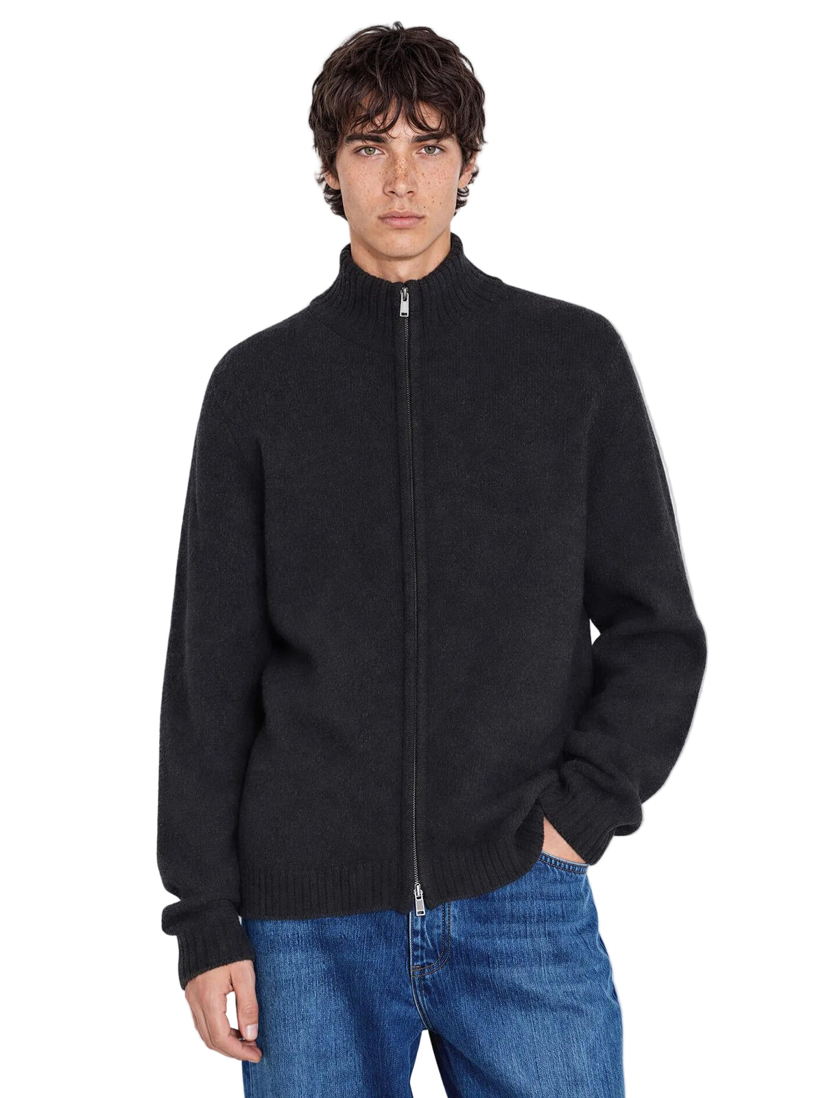 Andreas Zip-Up Cardigan - Dk. Grey