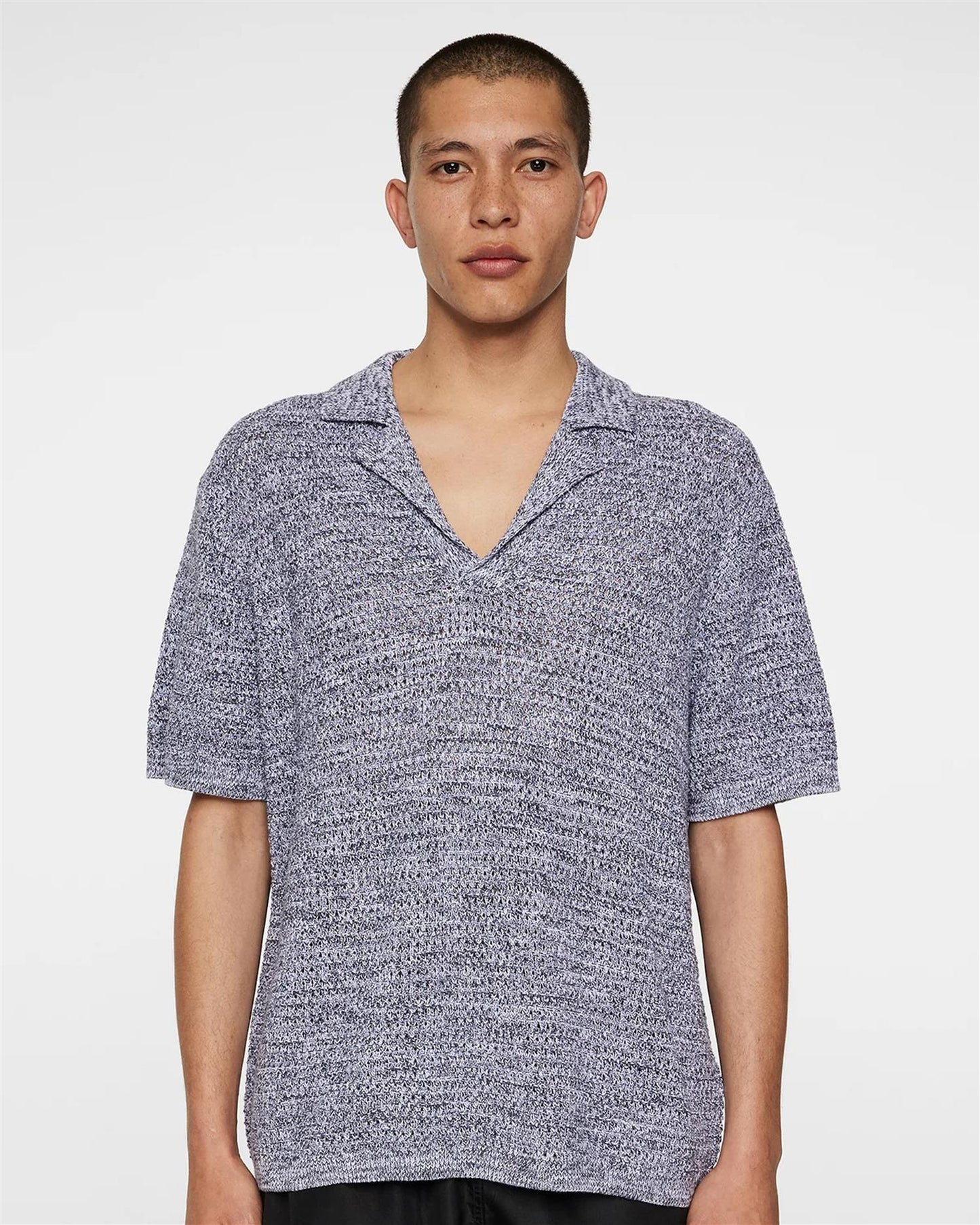 Ethan Open Collar Knit Polo