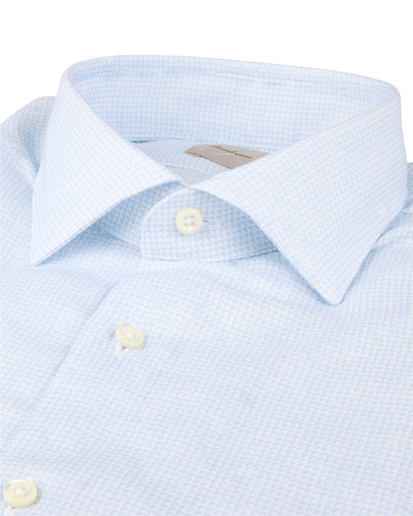 Light blue Checked Linen/Lyocell Shirt