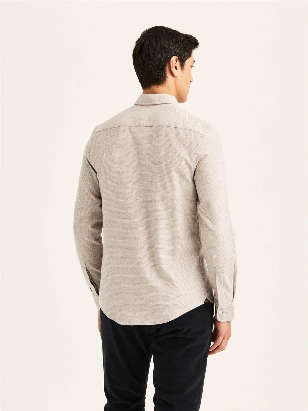 Rutete Flanellskjorte Slim Fit – Khaki
