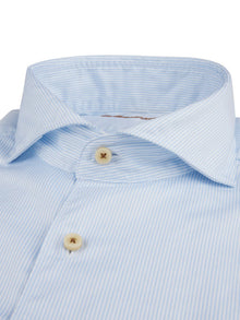 Slimline, C22 Rc Cuff Casual Light Blue Stripe