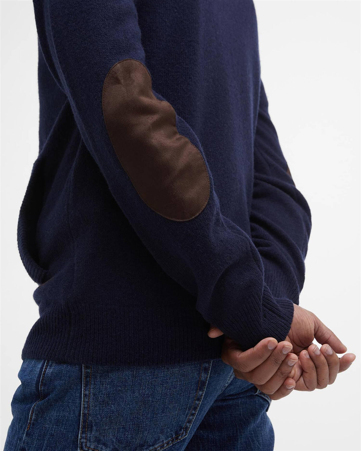 Essential Elbow-Patch Cardigan – Classic Navy