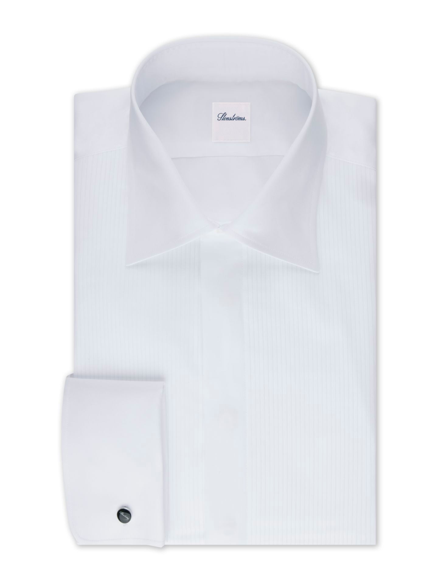 Slimline, C56 Fly Front Pleats Dr Cuff White