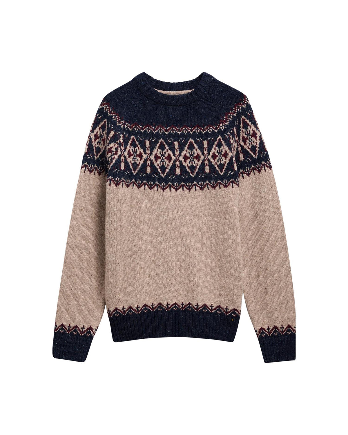 Tisbury Fair Isle Crew Neck Jumper – Navy