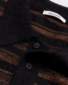 Ollie Wool Polo Sweater – Brown Stripe