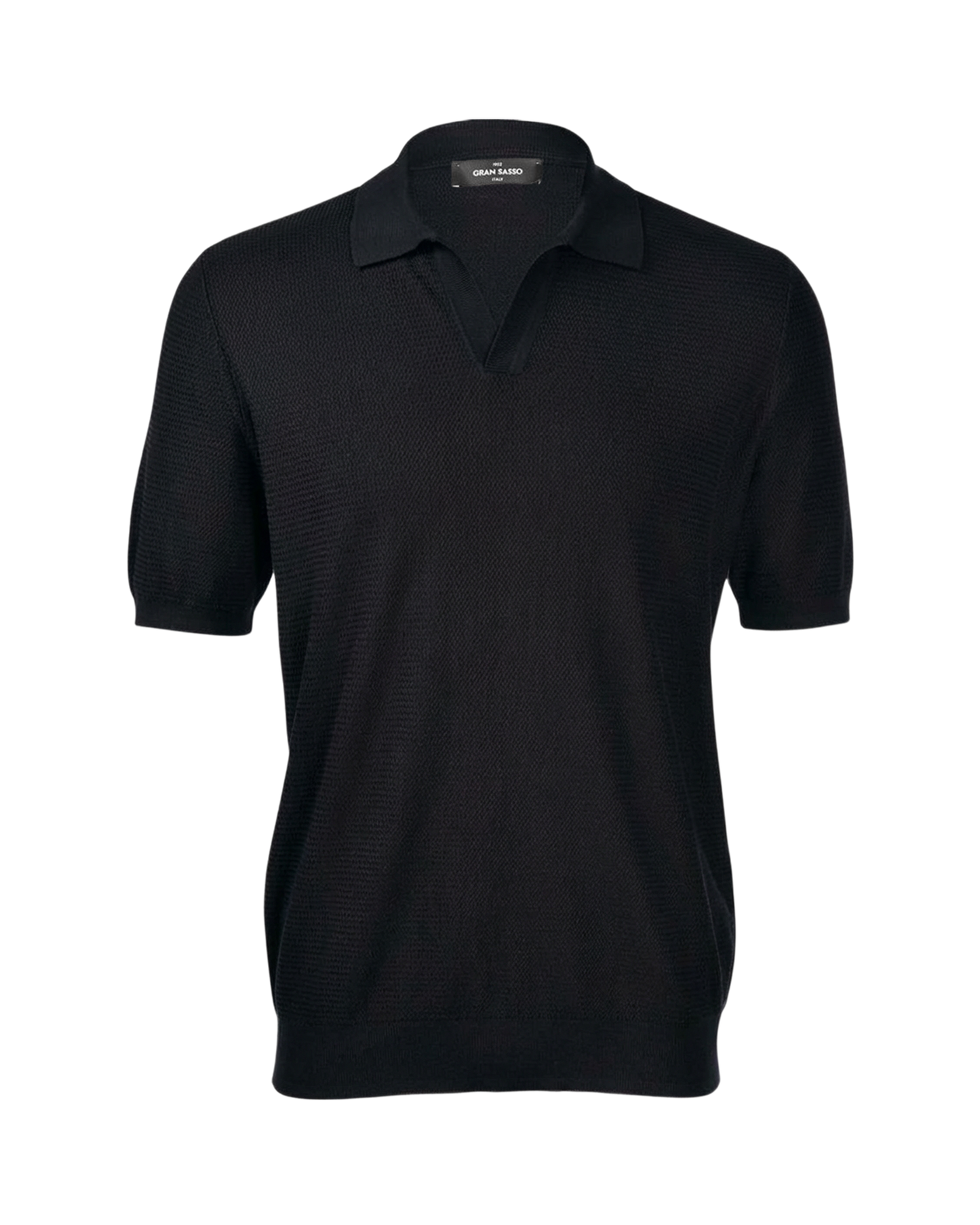 Tennis Polo i Silke og Bomull - Sort