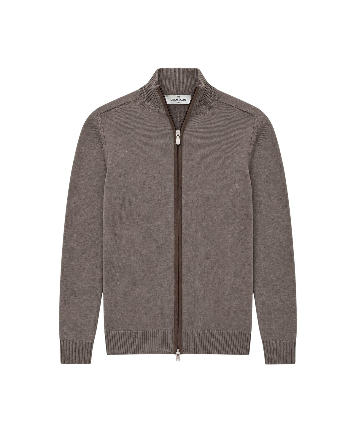 Full-Zip Wool Jacket – Brown