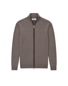 Full-Zip Wool Jacket – Brown