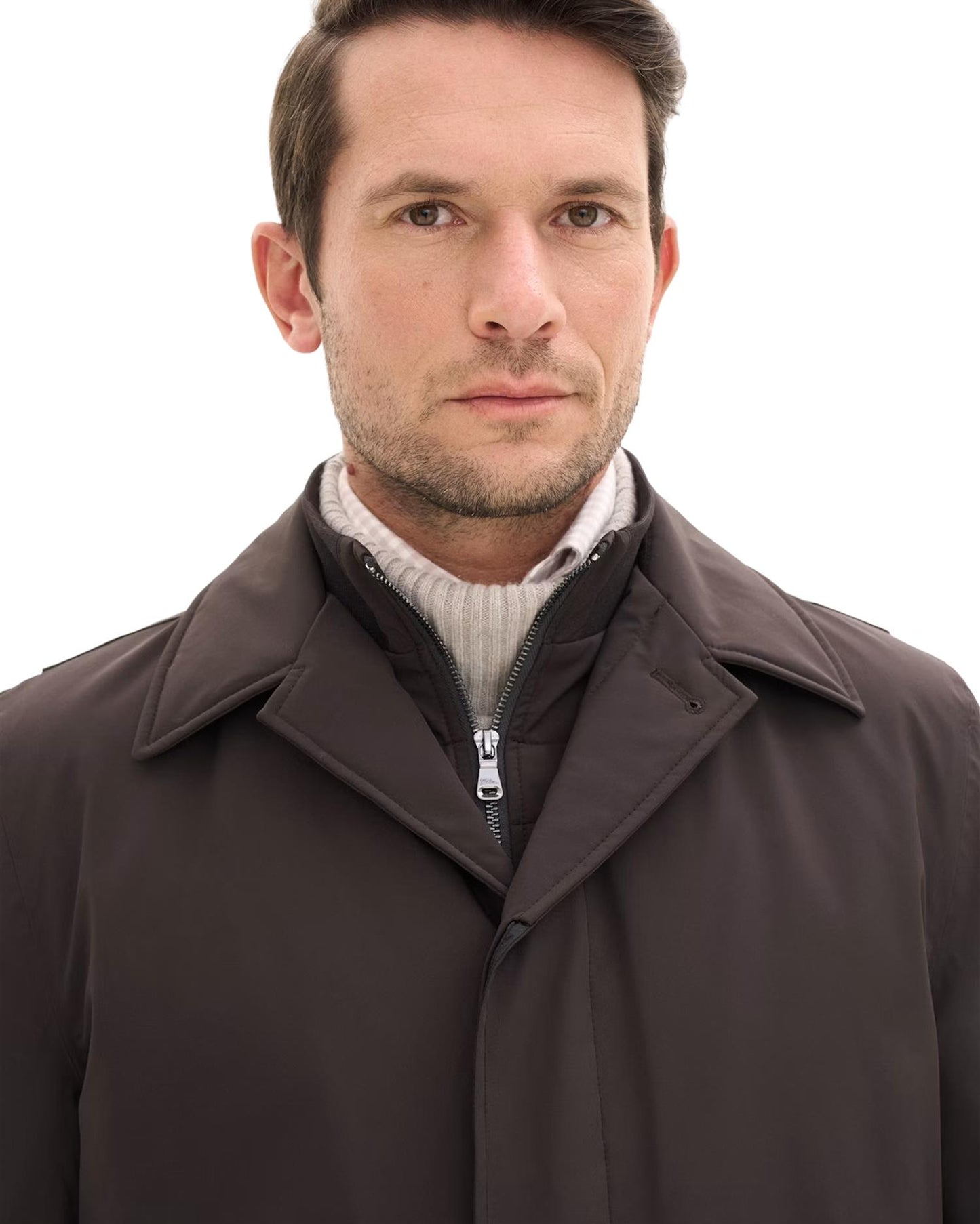 Zipped Padded Car Coat – Terra Brown