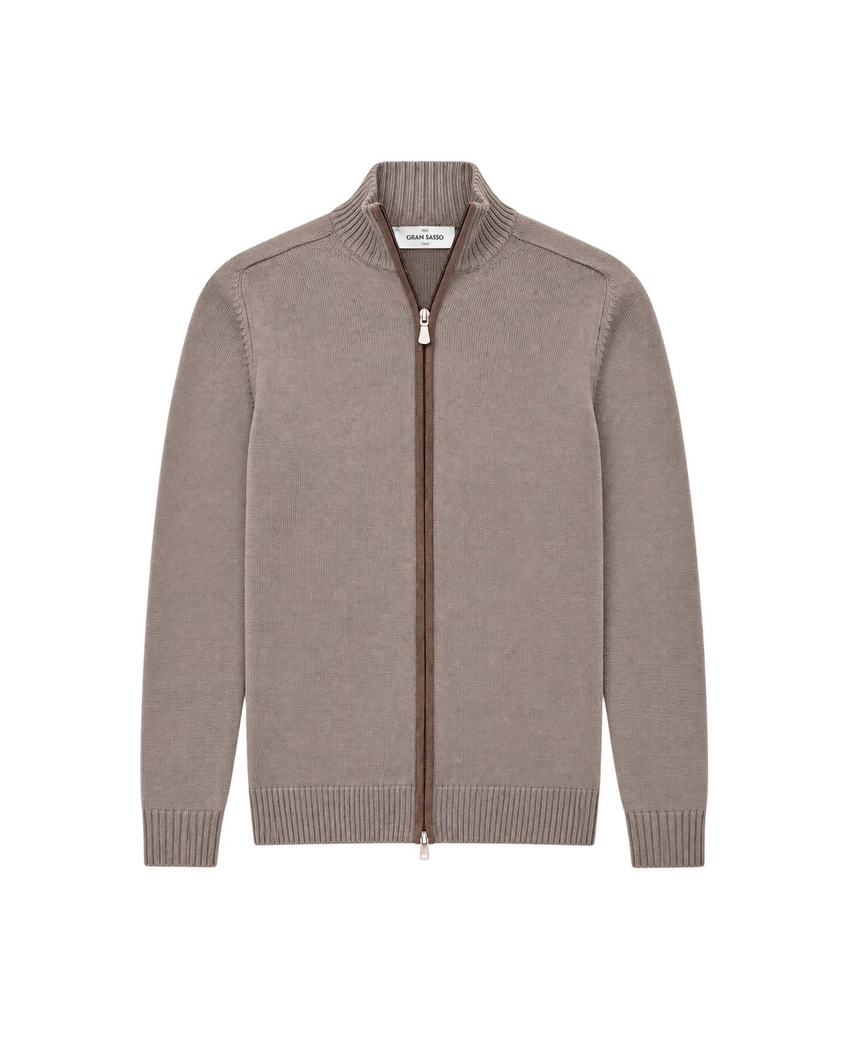 Full-Zip Wool Jacket – Brown