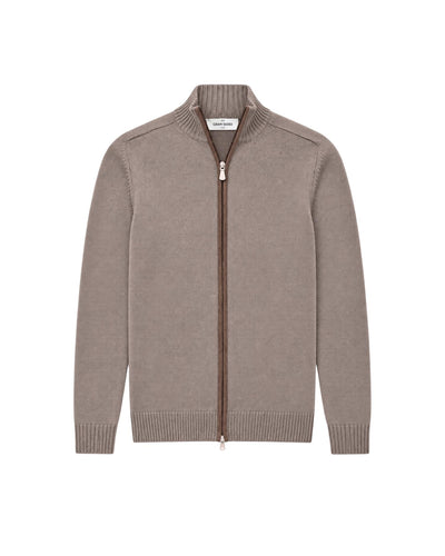 Full-Zip Wool Jacket – Brown