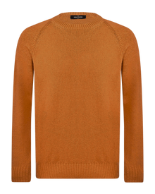 Crew Neck Sweater Boucle Cotton-cashmere - Burnt Orange