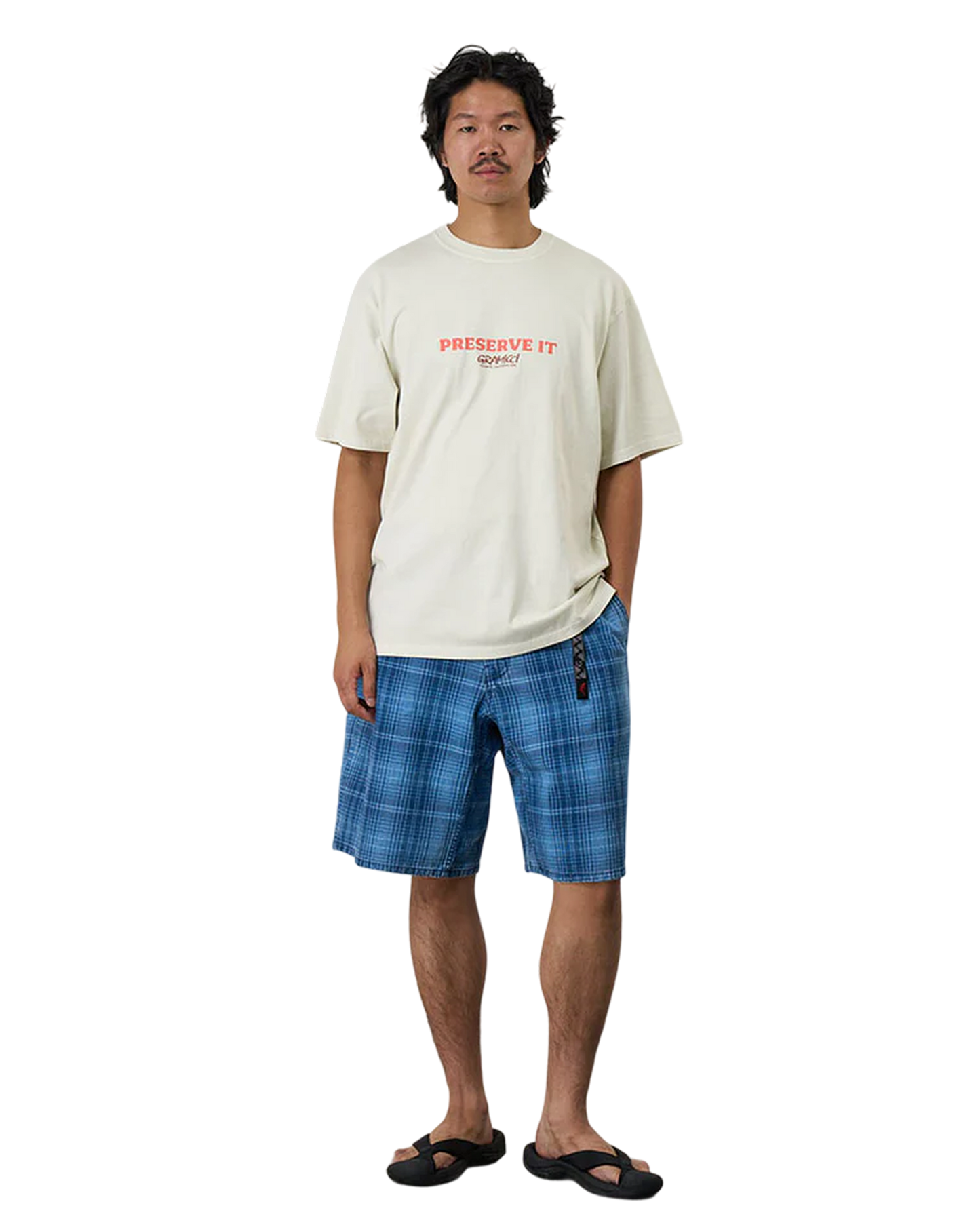 Footprints Tee Pigment Dyed - Natural Pigment