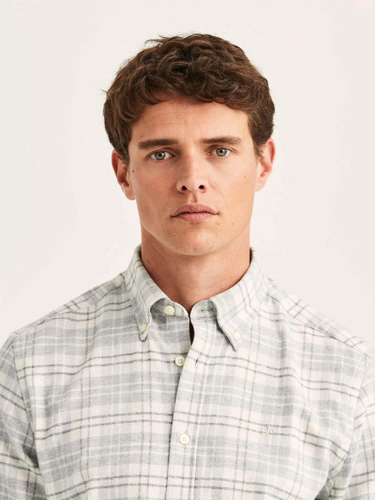 Flannel Mouliné Shirt Slim Fit – Grey