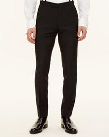Slim Fit Microstructure Smokingbukser (Modell: Denz | 100% Ull)