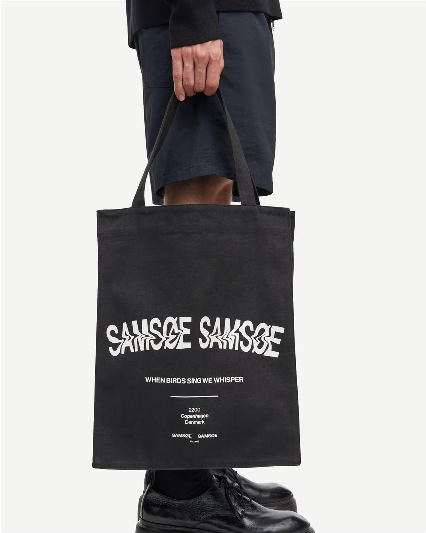 Saprint Tote Bag 14197 - Washed Black Birds