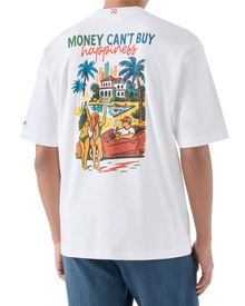 Delmar t-shirt with Money Can’t Buy Happiness print and maxi graphic on the back