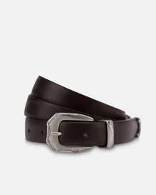Charles dark brown leather belt