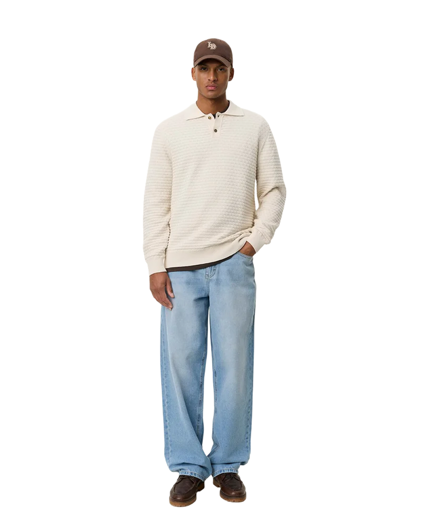 Billy Weave Knitted LS Polo