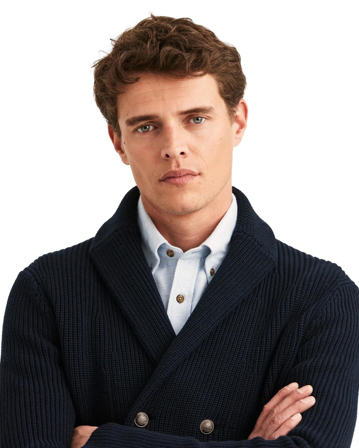 Morris Stockholm Brayden DB Shawl Cardigan Navy