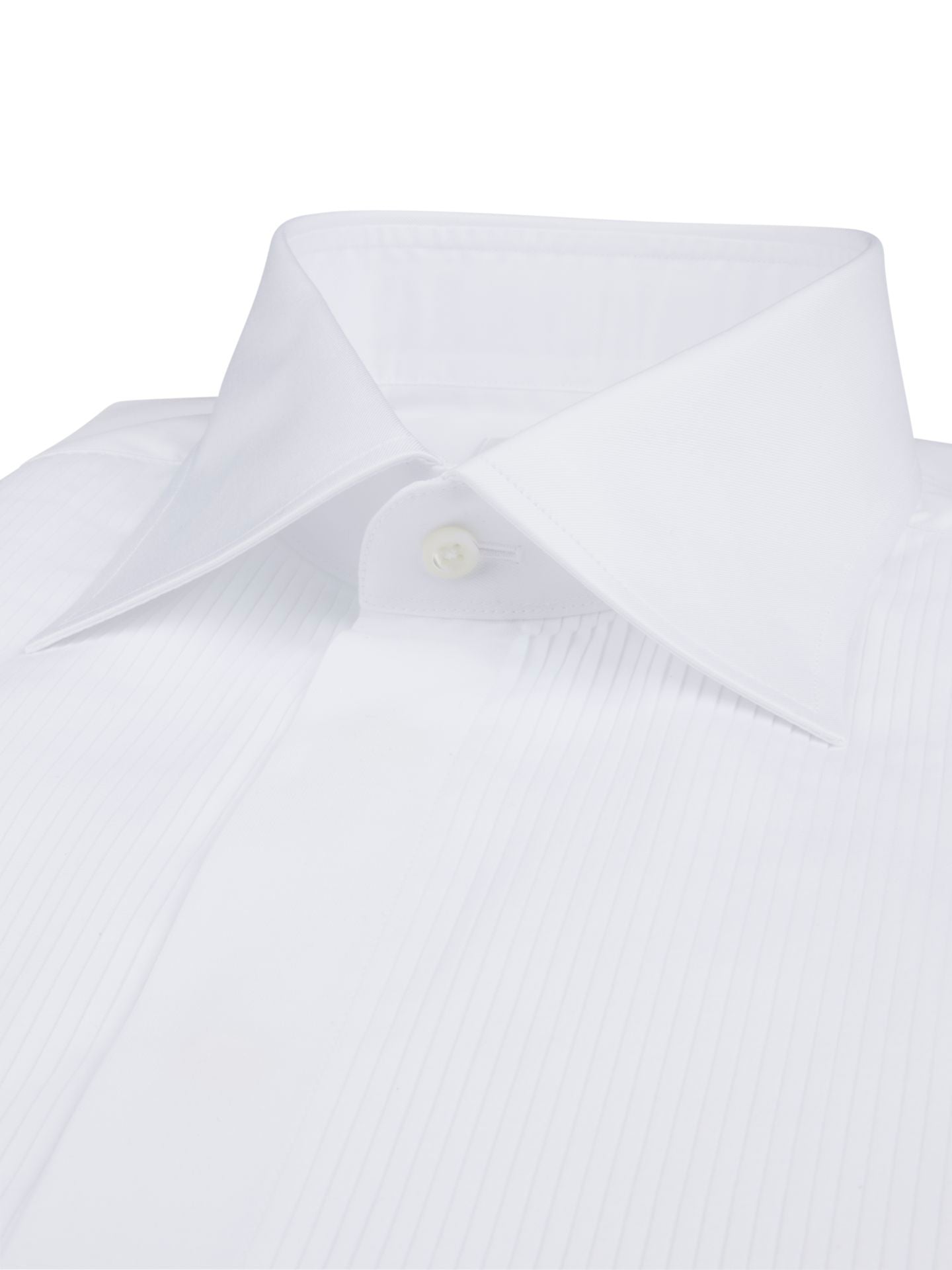 Slimline, C56 Fly Front Pleats Dr Cuff White