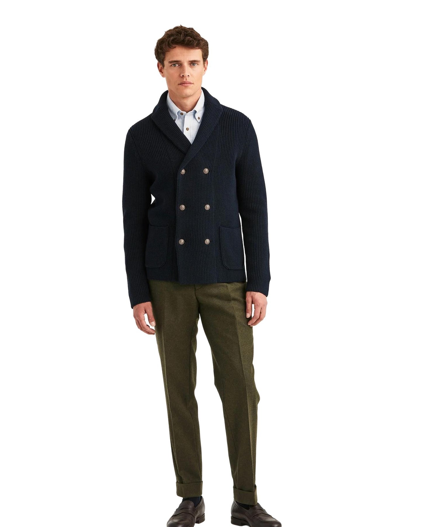 Morris Stockholm Brayden DB Shawl Cardigan Navy