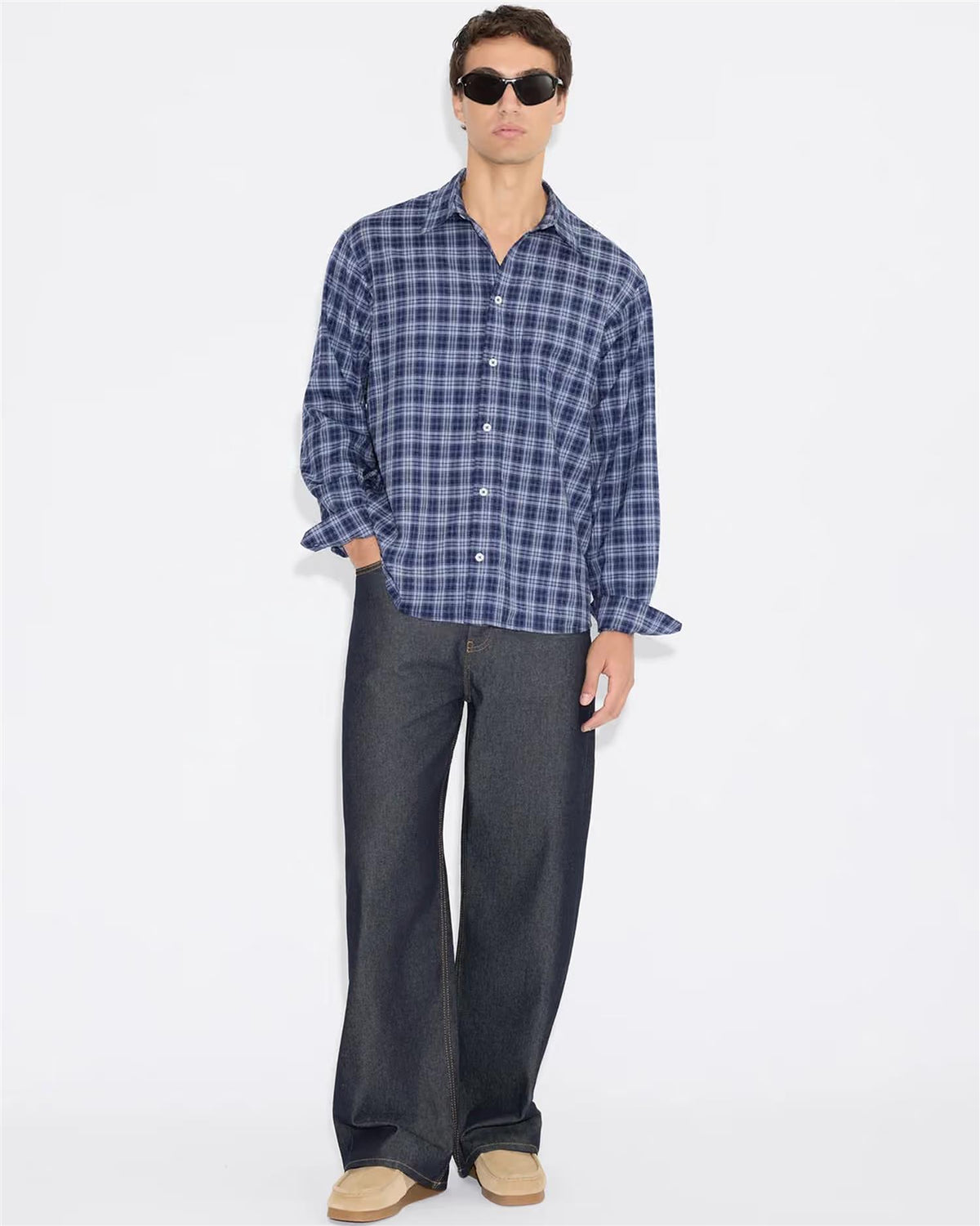 Fjord Check Shirt Blå