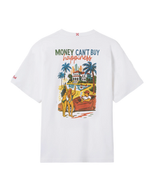 Delmar t-shirt with Money Can’t Buy Happiness print and maxi graphic on the back