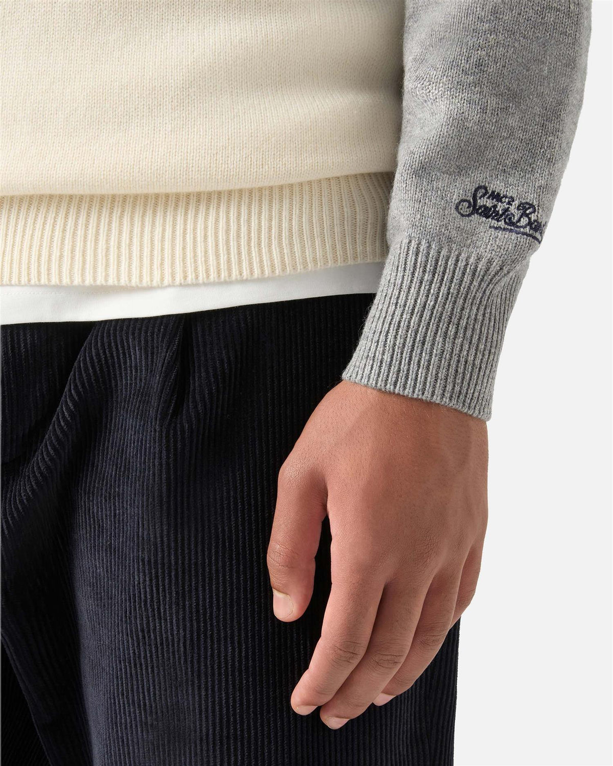 Heron Crewneck Knit The End – Grey Melange