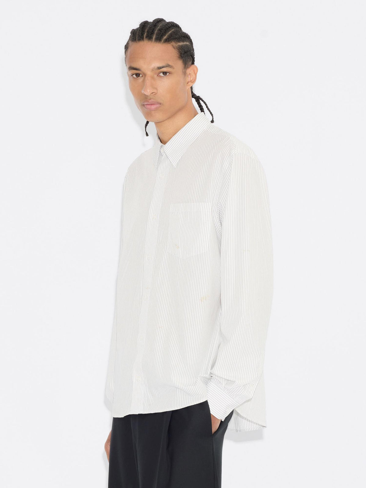 Salt Bamboo Mix Skjorte – Grey Stripe
