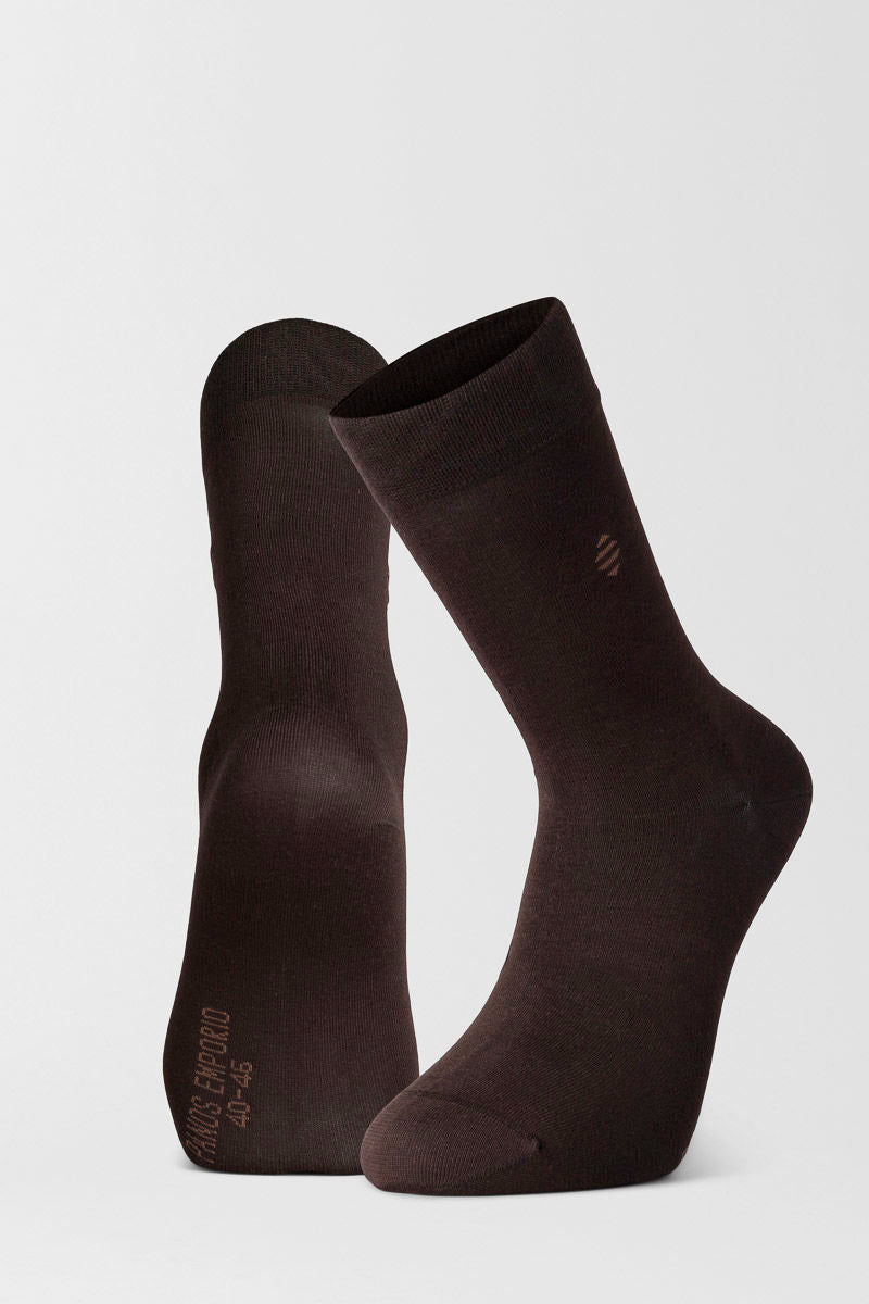 3pk Daniel Bamboo Crew Brown Heather