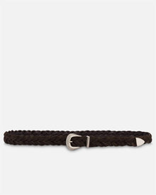 John dark brown suede belt