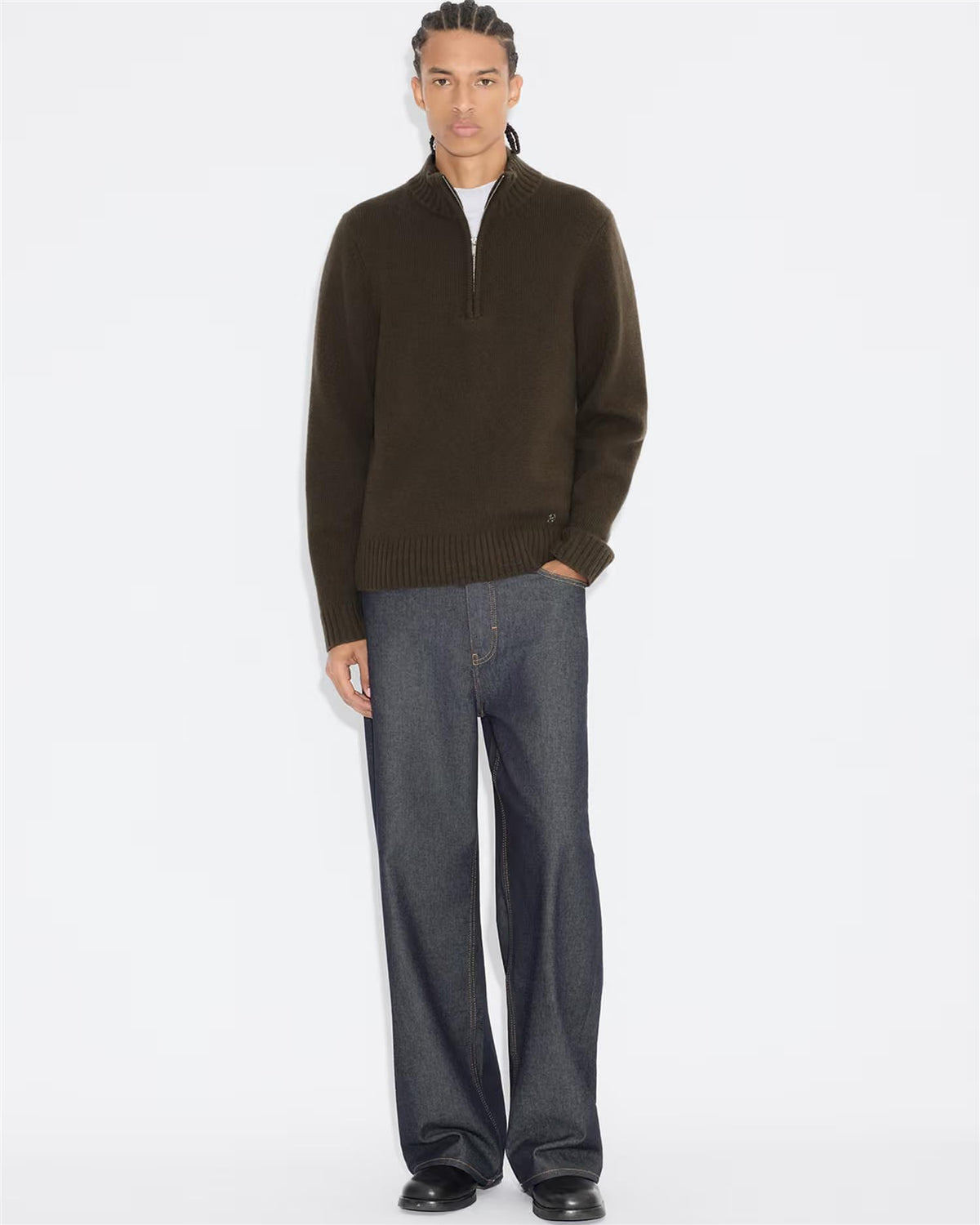 Andreas Half-Zip Sweater – Dk. Green