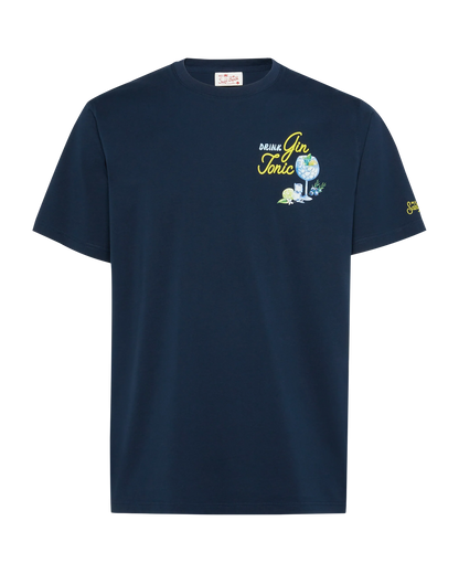 Cotton T-shirt with Gin Tonic small print