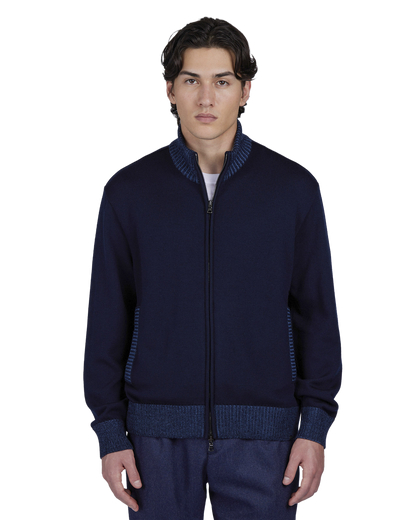 Soft Cool Touch Wool Sweater with Zip Closure