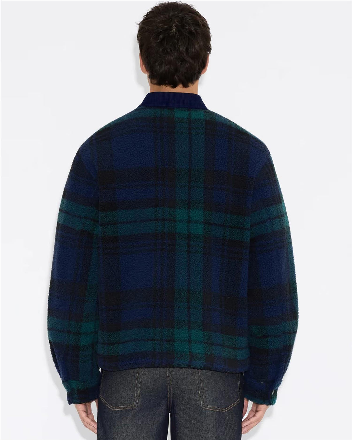 Elix Fleece Overshirt - Navy Check