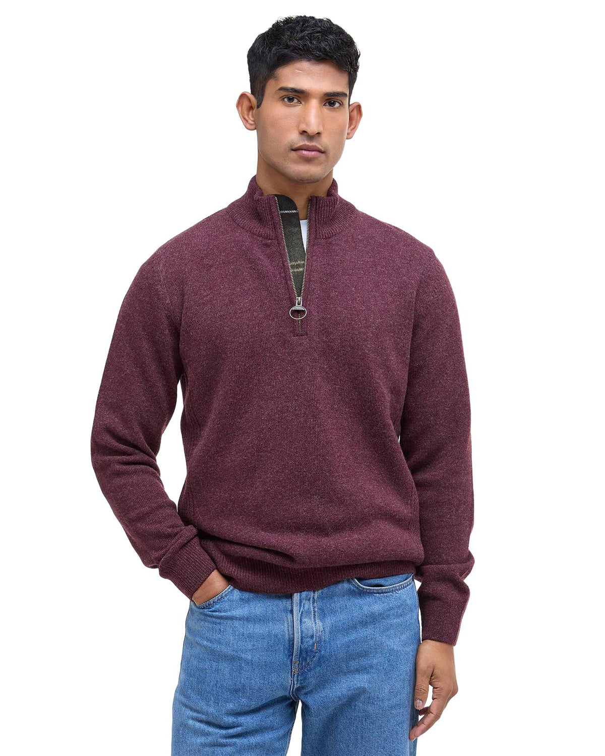 Holden Quarter-Zip Jumper – Ruby Marl