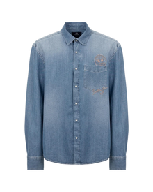 Men’s shirt in bleached denim with faded effect modern fit – Curtis