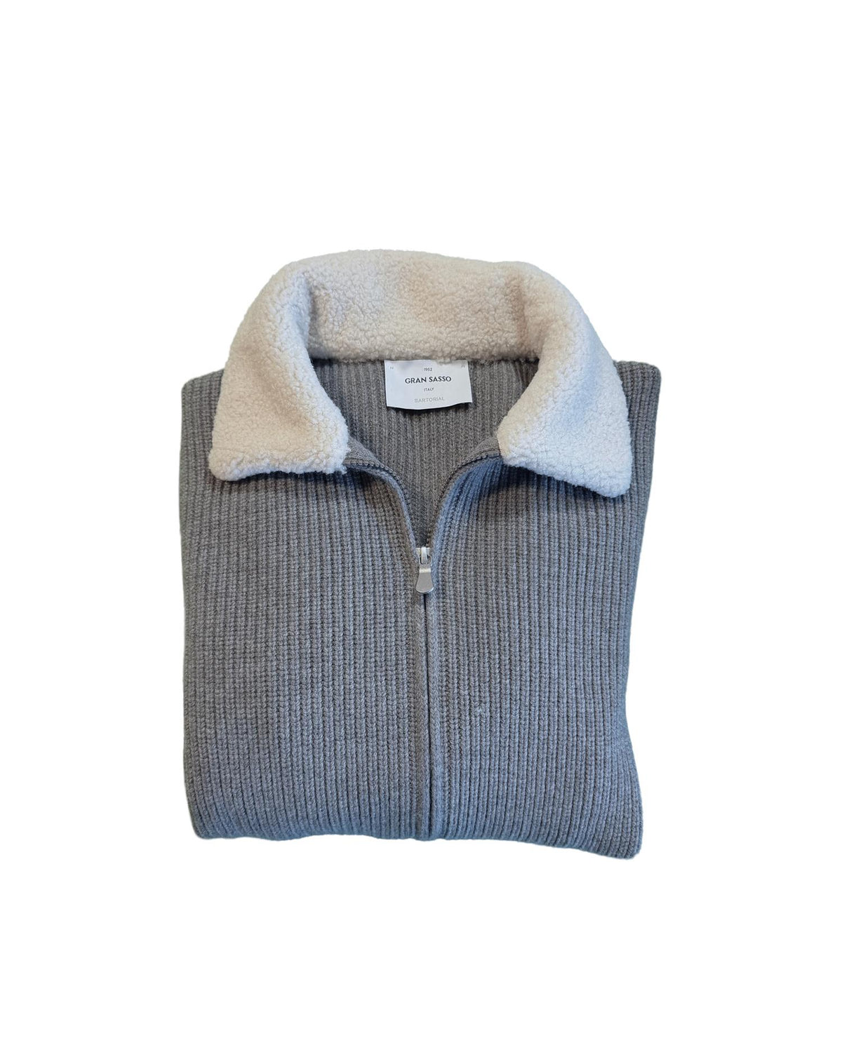 Jacket Zip med Ullkrage - Grå