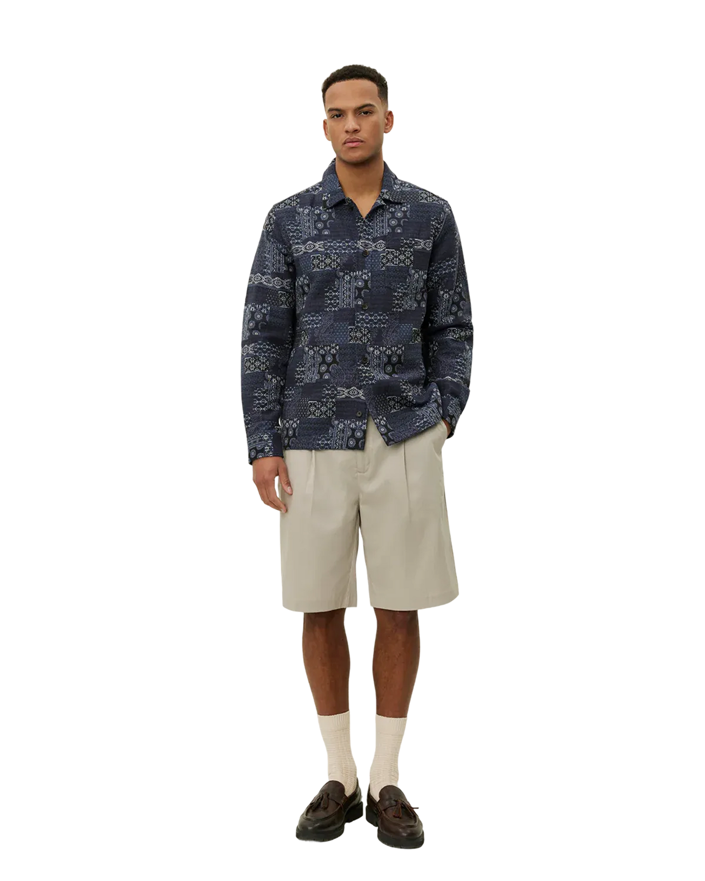 Layton Contrast Jacquard Overshirt