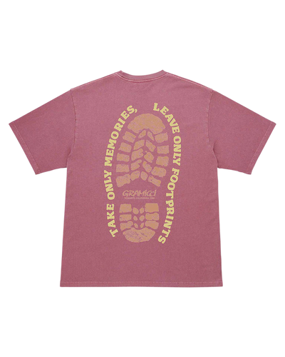 Footprints Tee Pigment Dyed - Red Pigment