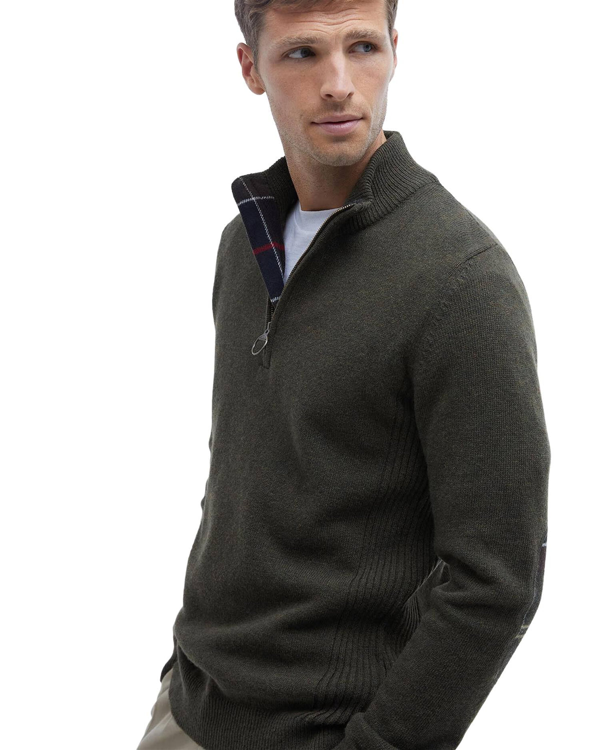 Holden Quarter-Zip Jumper – Olive Marl